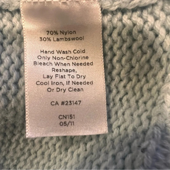 Talbots Womens Blue Open Front Cardigan Sweater M Lambswool Blend Cozy Layering - Picture 10 of 11